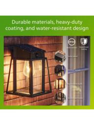Philips Lysin Ultra Efficient Solar Power Motion Sensor Wall Light, Black - thumbnail 6