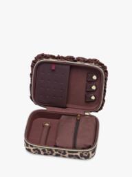 Estella Bartlett Large Leopard Print Ruffle Jewellery Box, Brown - thumbnail 2
