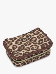 Estella Bartlett Large Leopard Print Ruffle Jewellery Box, Brown - thumbnail 1