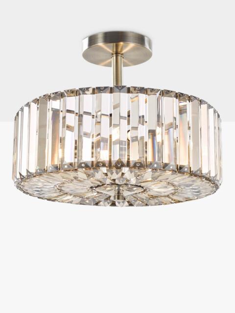 Laura Ashley Fernhurst 3 Bulb Semi Flush Ceiling Light, Champagne Gold - image 1