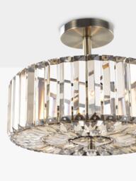 Laura Ashley Fernhurst 3 Bulb Semi Flush Ceiling Light, Champagne Gold - thumbnail 4