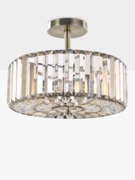 Laura Ashley Fernhurst 3 Bulb Semi Flush Ceiling Light, Champagne Gold - thumbnail 3
