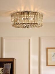 Laura Ashley Fernhurst 3 Bulb Semi Flush Ceiling Light, Champagne Gold - thumbnail 2