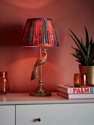 John Lewis + Matthew Williamson Peacock Tapered Lampshade, Red - thumbnail 2