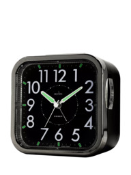 Acctim Analogue Square Alarm Clock, Black - thumbnail 2