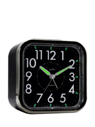 Acctim Analogue Square Alarm Clock, Black - thumbnail 3