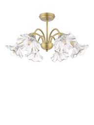 Laura Ashley Kerswell 6 Arm Semi-Flush Ceiling Chandelier, Metallic Bronze - thumbnail 4