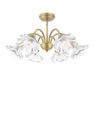 Laura Ashley Kerswell 6 Arm Semi-Flush Ceiling Chandelier, Metallic Bronze