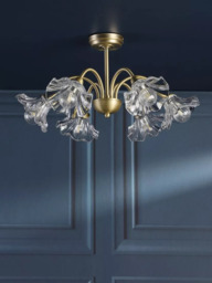 Laura Ashley Kerswell 6 Arm Semi-Flush Ceiling Chandelier, Metallic Bronze - thumbnail 3
