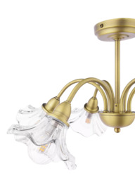 Laura Ashley Kerswell 6 Arm Semi-Flush Ceiling Chandelier, Metallic Bronze - thumbnail 6
