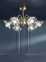 Laura Ashley Kerswell 6 Arm Semi-Flush Ceiling Chandelier, Metallic Bronze - thumbnail 2