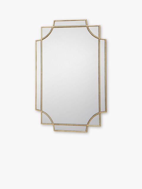 Där Guapo Rectangular Metal Frame Wall Mirror, 90 x 60cm, Gold - image 1