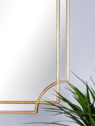 Där Guapo Rectangular Metal Frame Wall Mirror, 90 x 60cm, Gold - thumbnail 2