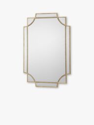 Där Guapo Rectangular Metal Frame Wall Mirror, 90 x 60cm, Gold - thumbnail 1