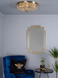 Där Guapo Rectangular Metal Frame Wall Mirror, 90 x 60cm, Gold - thumbnail 3