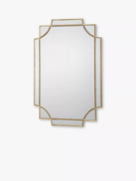Där Guapo Rectangular Metal Frame Wall Mirror, 90 x 60cm, Gold