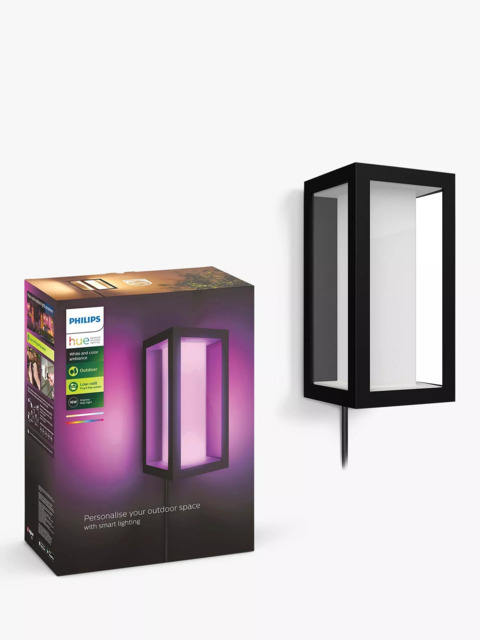Philips Hue White & Colour Ambiance Impress LED Smart Plug In Outdoor Wall Light Extension, Black - image 1