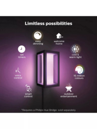 Philips Hue White & Colour Ambiance Impress LED Smart Plug In Outdoor Wall Light Extension, Black - thumbnail 6