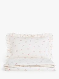 John Lewis Primrose Ruffle Toddler Pure Cotton Duvet Cover and Pillowcase Set, Multi - thumbnail 1