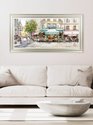 John Lewis Richard Macneil 'Paris Cafe' Framed Print, 56 x 111cm, Multi - thumbnail 2