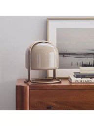 west elm Remy Domed Glass Table Lamp, Beige - thumbnail 3