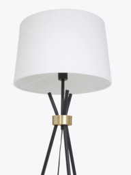 John Lewis Locket Tripod Floor Lamp, Black/Brass - thumbnail 5
