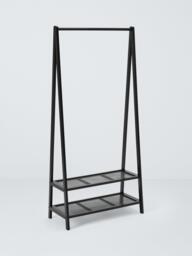 John Lewis Poly Rattan and Bamboo Clothes Rail, Black