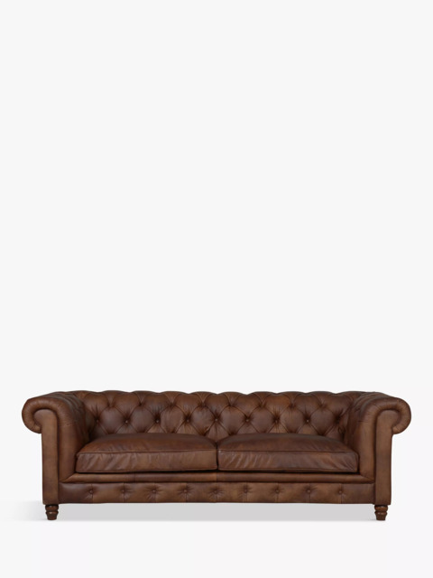 Halo Earle Chesterfield Grand 4 Seater Leather Sofa - image 1
