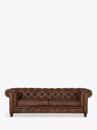 Halo Earle Chesterfield Grand 4 Seater Leather Sofa - thumbnail 1