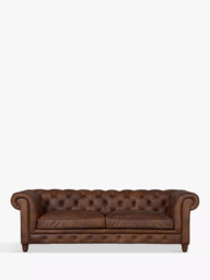 Halo Earle Chesterfield Grand 4 Seater Leather Sofa - thumbnail 4