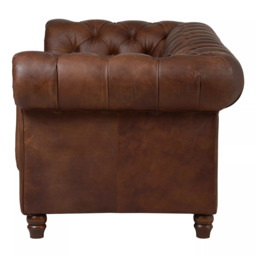 Halo Earle Chesterfield Grand 4 Seater Leather Sofa - thumbnail 3