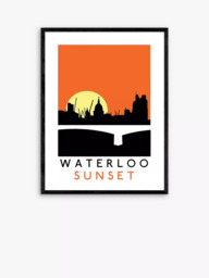 EAST END PRINTS Indieprints 'Waterloo Sunset' Framed Print