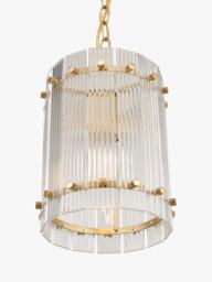 John Lewis Textured Glass Hall Pendant Ceiling Light, Antique Brass - thumbnail 5