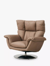 Halo Boss Leather Swivel Chair, Metal Leg, Tipped Taupe - thumbnail 1