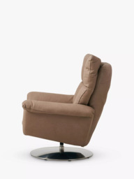 Halo Boss Leather Swivel Chair, Metal Leg, Tipped Taupe - thumbnail 6
