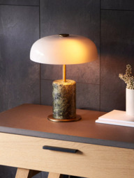 John Lewis Porcini Marble Base Mini Table Lamp, Green - thumbnail 2