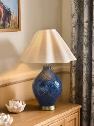 Laura Ashley Mr Jones Ceramic Table Lamp, Navy Blue - thumbnail 2