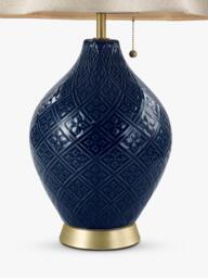 Laura Ashley Mr Jones Ceramic Table Lamp, Navy Blue - thumbnail 5