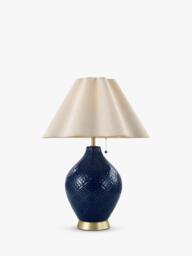 Laura Ashley Mr Jones Ceramic Table Lamp, Navy Blue - thumbnail 1