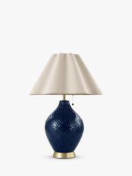 Laura Ashley Mr Jones Ceramic Table Lamp, Navy Blue - thumbnail 3