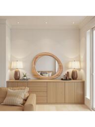 Yearn Eden Oak Wood Wall Mirror, 100 x 90cm, Natural - thumbnail 4
