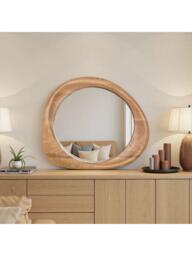 Yearn Eden Oak Wood Wall Mirror, 100 x 90cm, Natural - thumbnail 3