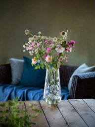 Dartington Crystal Bloom Potentilla Tapered Vase, H26cm, Clear - thumbnail 3