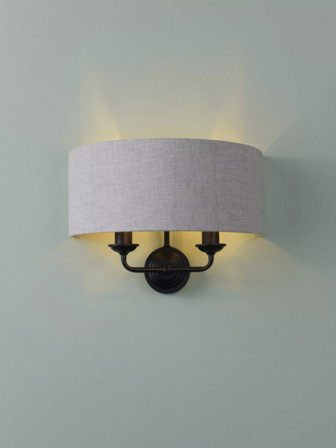 Laura Ashley Sorrento Double Wall Light, Black - image 1