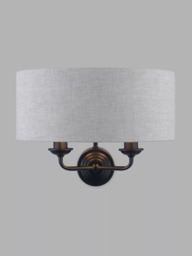 Laura Ashley Sorrento Double Wall Light, Black - thumbnail 3