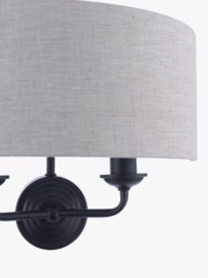 Laura Ashley Sorrento Double Wall Light, Black - thumbnail 5