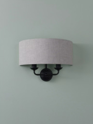 Laura Ashley Sorrento Double Wall Light, Black - thumbnail 2