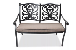 LG Outdoor Devon Bench and Cushion, Bronze