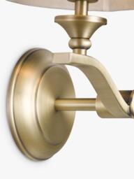 Laura Ashley Hemsley 2 Arm Pleat Shade Wall Light, Antique Brass/Sage - thumbnail 4