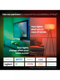 Philips Hue White and Colour Ambiance Wireless Lighting LED Starter Kit with 2 E27 Bulbs with Bluetooth & Bridge - thumbnail 4